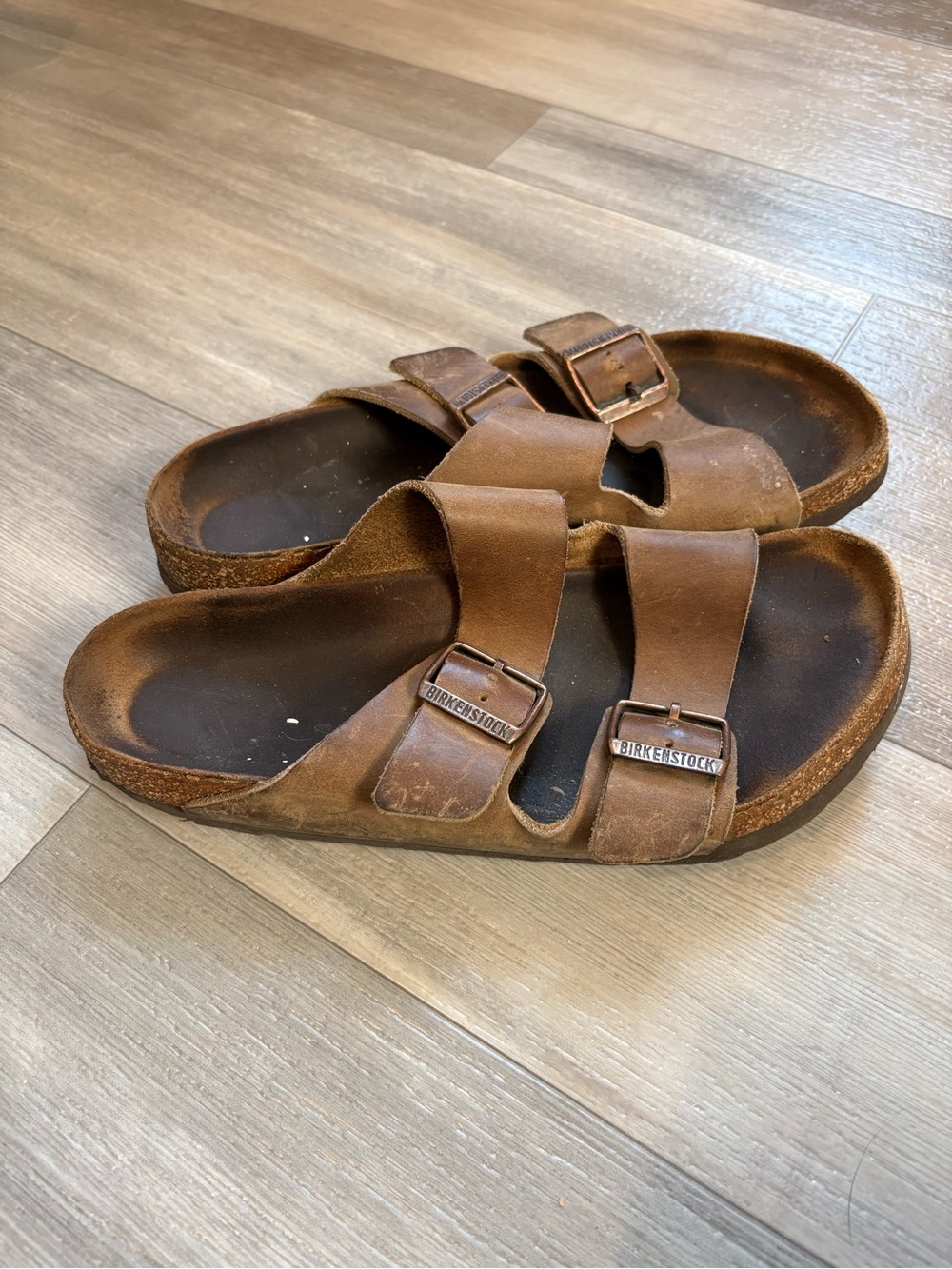 Birkenstock Brown Two-Strap Leather Sandals - Picture 2 of 5